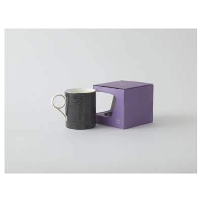 Кружка Decor de table Вола 350 мл, фарфор, черная, платиновый кант