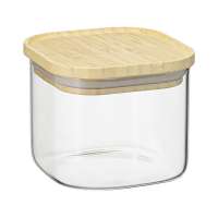 Банка для хранения квадратная glass bamboo, 600 мл Smart Solutions SS0000158
