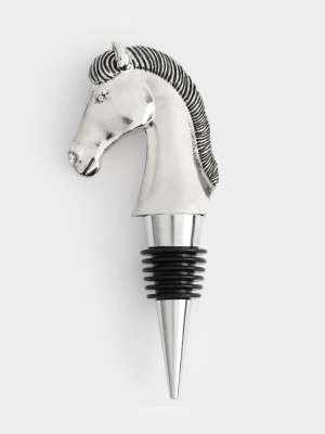 Пробка для винной бутылки, 12 см, металл, серебристая, Лошадь, Horse ANNA LAFARG ANLAF-QFS-20