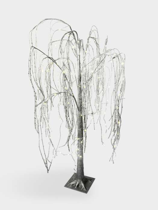 Дерево декоративное, 1,5 м, 8 режимов, с подсветкой, серебристое, с блестками, Event ANNA LAFARG ANLAF-LIN-1