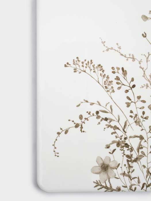 Подставка под горячее, 24х17 см, керамика/пробка, белая, Осенние цветы, Florance ANNA LAFARG ANLAF-YUXIN-139