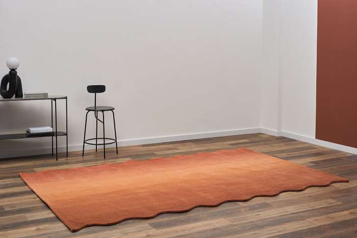 Ковер из шерсти over horizon терракотового цвета из коллекции trendy ruffles, 200х300 см Tkano TK25-DR0005