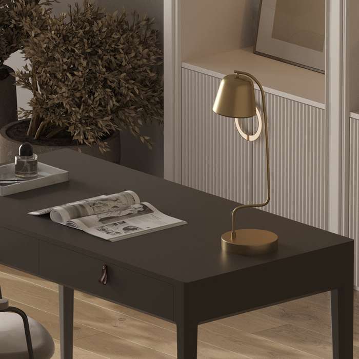 Лампа настольная Enkel Mon, Ø20,5х57 см, золотистая BERGENSON BJORN BB0000424