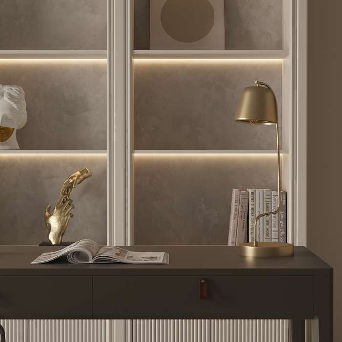 Лампа настольная Enkel Mon, Ø20,5х57 см, золотистая BERGENSON BJORN BB0000424