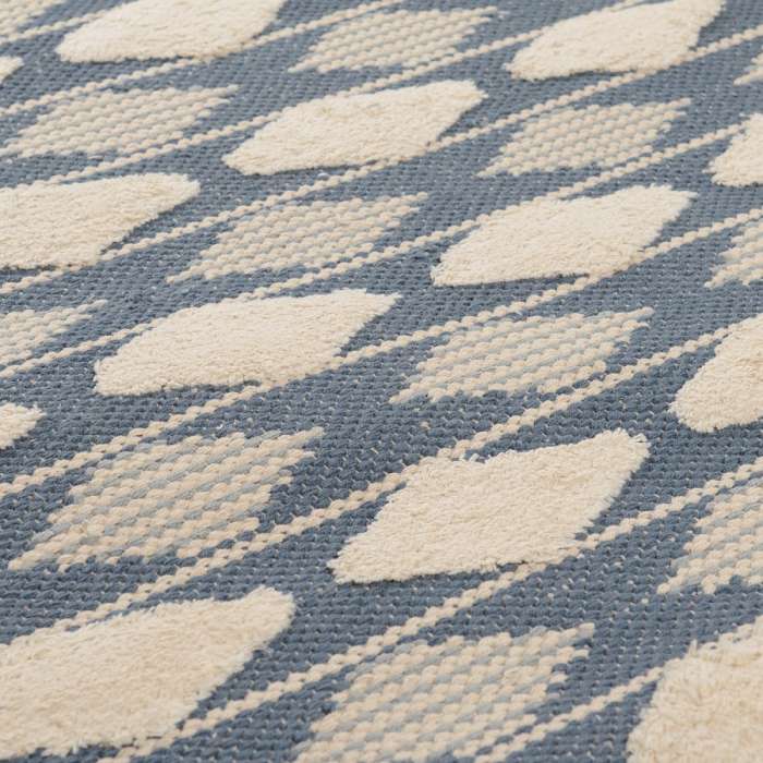 Ковер из хлопка синего цвета argyle из коллекции ethnic, 160х230 см Tkano TK20-DR0038