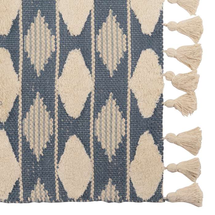 Ковер из хлопка синего цвета argyle из коллекции ethnic, 160х230 см Tkano TK20-DR0038