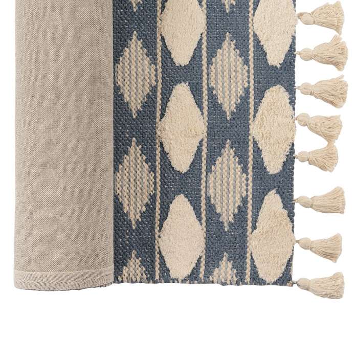 Ковер из хлопка синего цвета argyle из коллекции ethnic, 160х230 см Tkano TK20-DR0038