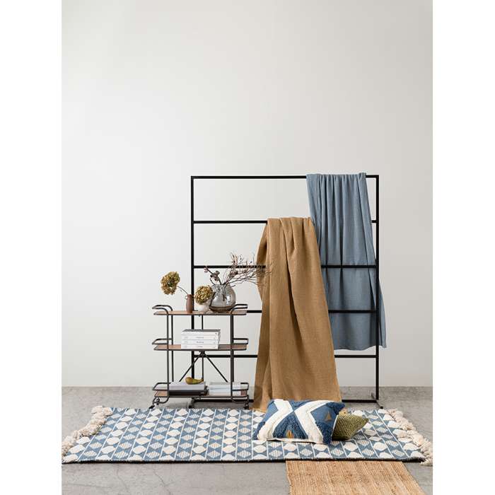 Ковер из хлопка синего цвета argyle из коллекции ethnic, 160х230 см Tkano TK20-DR0038