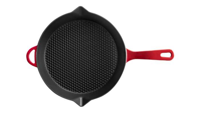 Сковорода L'amour d28 см, чугун, красная VOEUX VOX-8683642549148