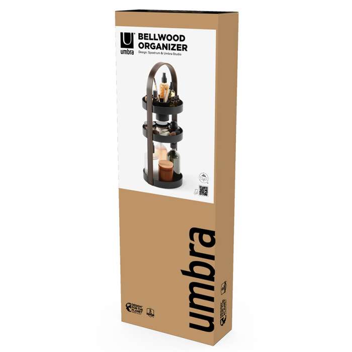 Органайзер для косметики bellwood, 20х50 см, черный/орех UMBRA 1015098-048