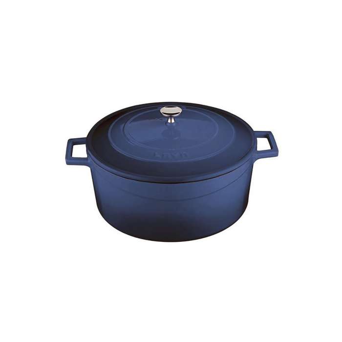 Литая чугунная кастрюля с крышкой синий 20см 2,8л LAVA LV Y TC 20 K1 BL