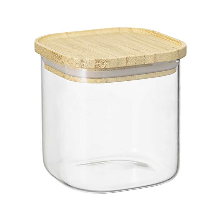 Банка для хранения квадратная glass bamboo, 800 мл Smart Solutions SS0000159