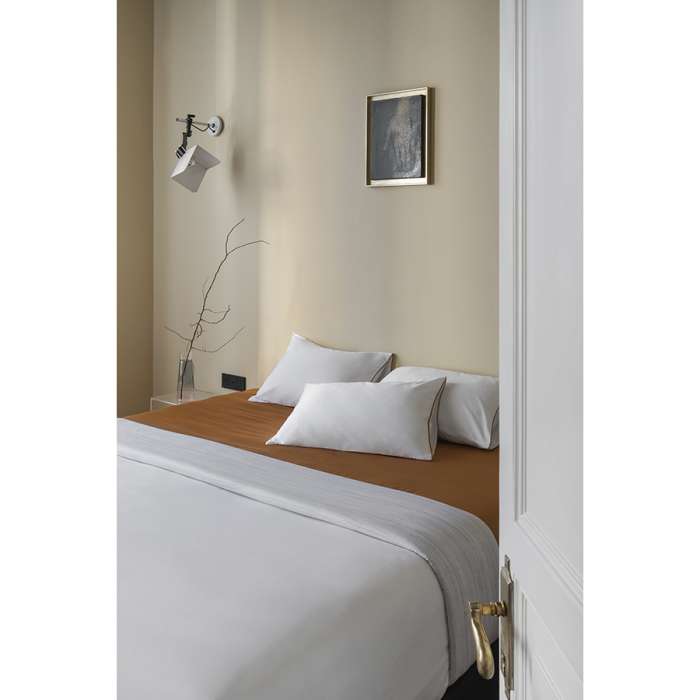 Простыня на резинке из сатина из коллекции meditation, caramel, 160х200х30 см Tkano TK24-FS0035