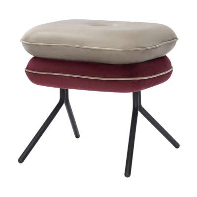 Пуф pea, велюр, бежевый/бордовый Bergenson Bjorn BB0000150