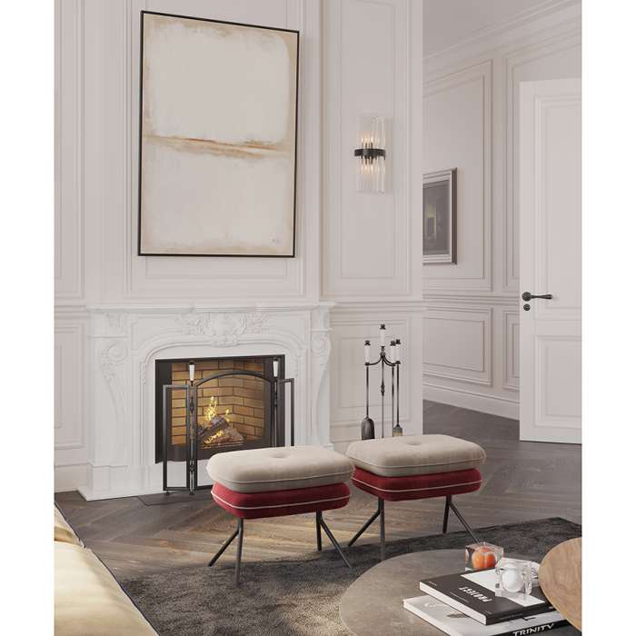 Пуф pea, велюр, бежевый/бордовый Bergenson Bjorn BB0000150