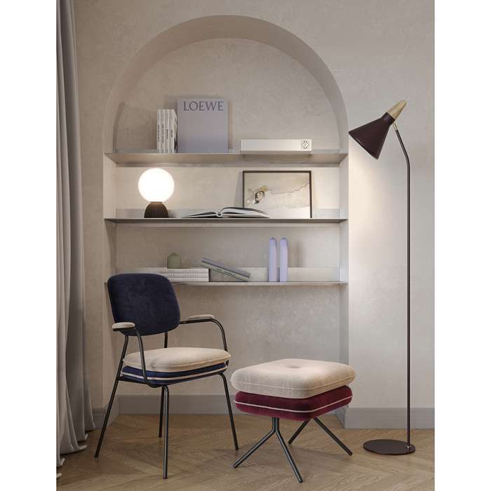 Пуф pea, велюр, бежевый/бордовый Bergenson Bjorn BB0000150