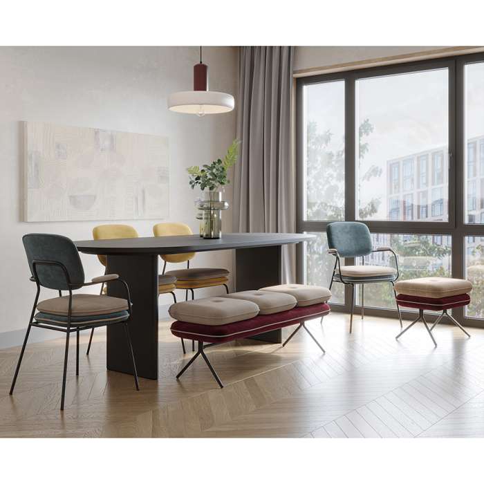 Пуф pea, велюр, бежевый/бордовый Bergenson Bjorn BB0000150