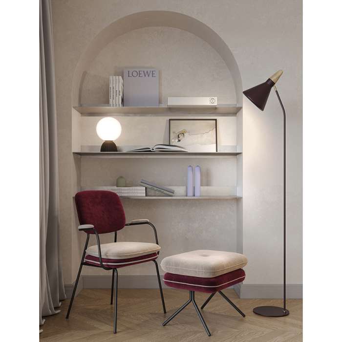 Пуф pea, велюр, бежевый/бордовый Bergenson Bjorn BB0000150