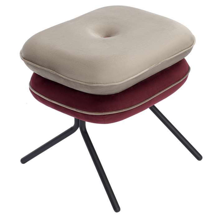 Пуф pea, велюр, бежевый/бордовый Bergenson Bjorn BB0000150