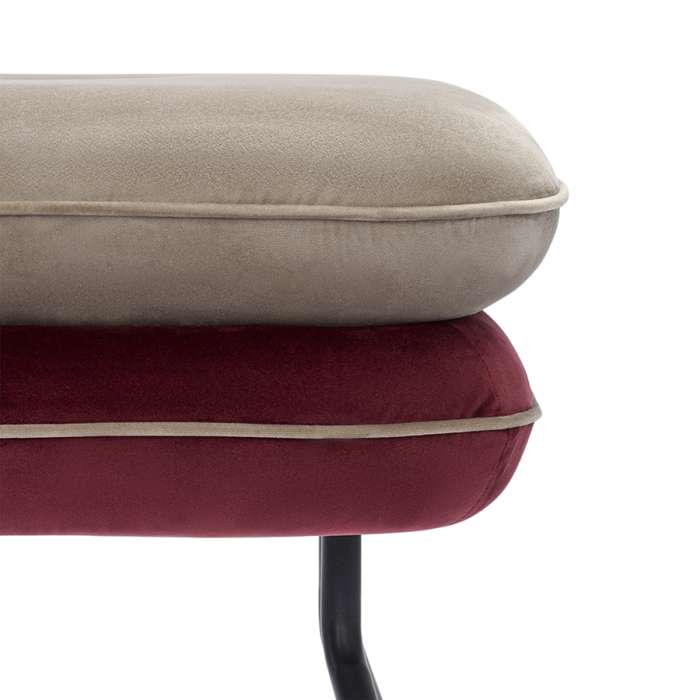 Пуф pea, велюр, бежевый/бордовый Bergenson Bjorn BB0000150