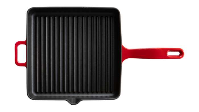 Сковорода-гриль квадратная L'amour 25х25 см, чугун, красная VOEUX VOX-8683642549162
