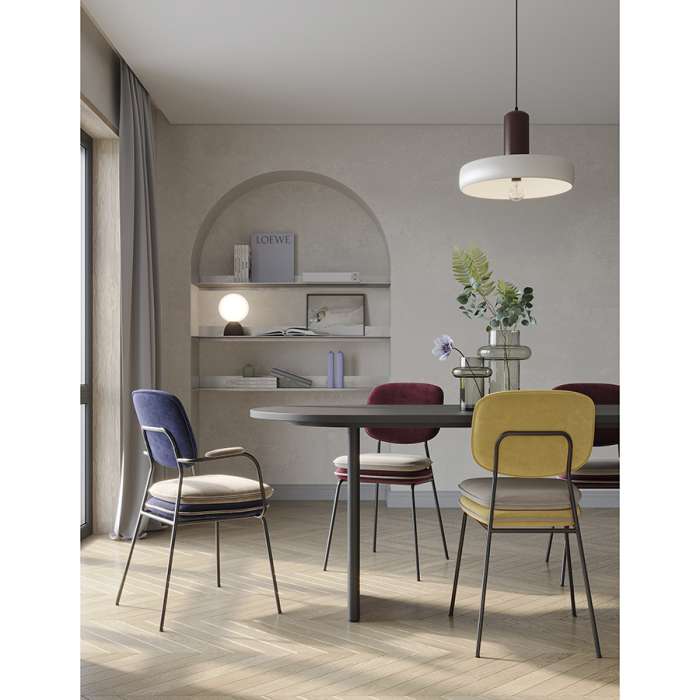 Стул с контрастным кантом pea, велюр, бордовый/бежевый Bergenson Bjorn BB0000688