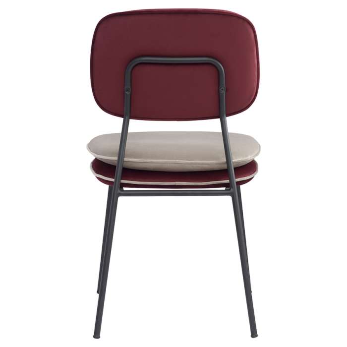 Стул с контрастным кантом pea, велюр, бордовый/бежевый Bergenson Bjorn BB0000688