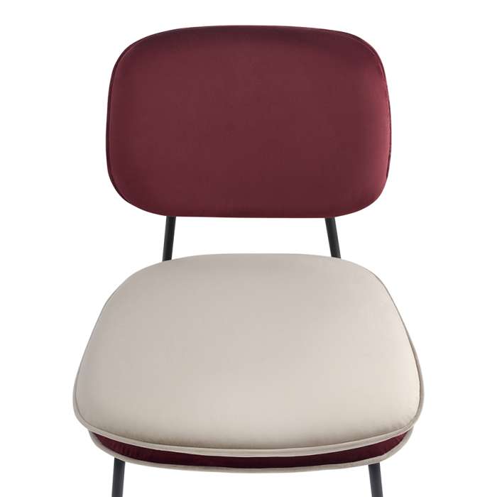 Стул с контрастным кантом pea, велюр, бордовый/бежевый Bergenson Bjorn BB0000688