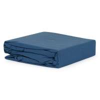 Простыня темно-синего цвета из органического стираного хлопка из коллекции essential, 180х270 см Tkano TK20-SHI0001