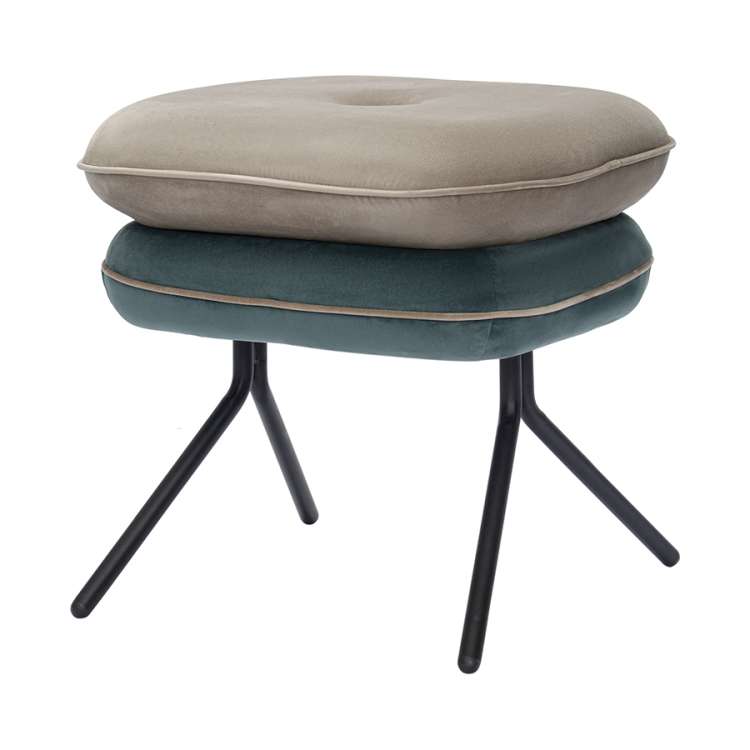 Пуф pea, велюр, бежевый/сине-зеленый Bergenson Bjorn BB0000151