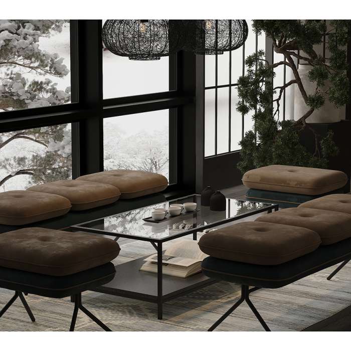 Пуф pea, велюр, бежевый/сине-зеленый Bergenson Bjorn BB0000151