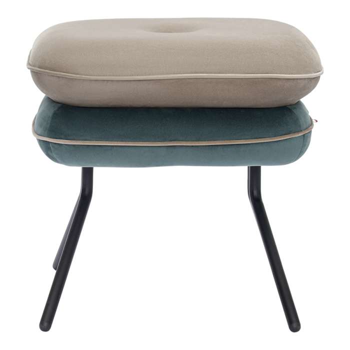 Пуф pea, велюр, бежевый/сине-зеленый Bergenson Bjorn BB0000151