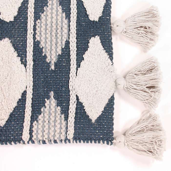 Ковер из хлопка синего цвета с геометрическим принтом TKANO TK18-DR0001