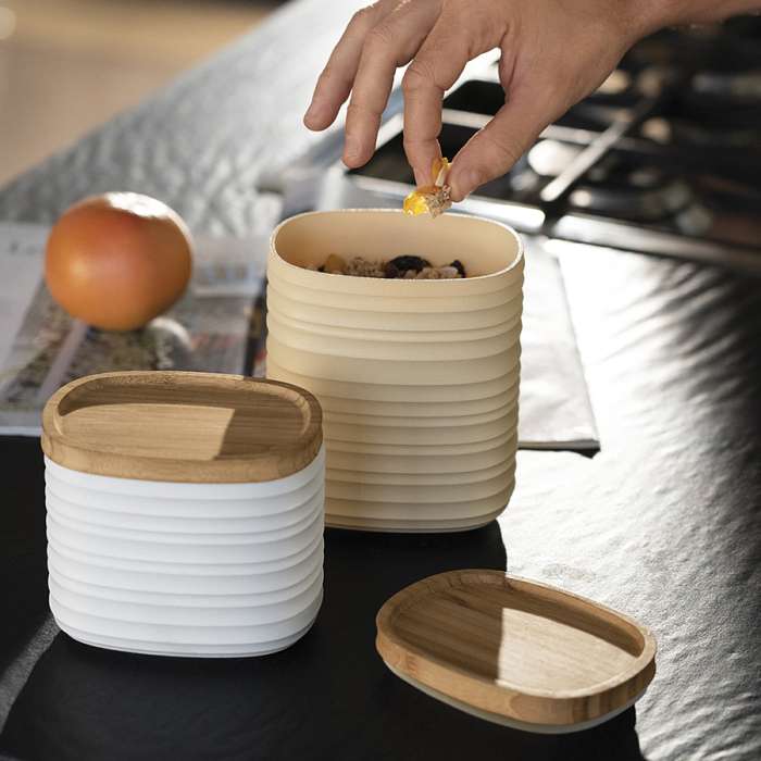 Емкость для хранения с бамбуковой крышкой Tierra 1 л бежевая GUZZINI 18180079