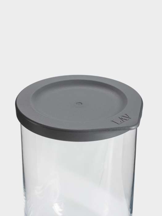 Емкость для хранения, 15х10 см, 1 л, стекло/пластик, серая, Basic ANNA LAFARG ANLAF-DUO100