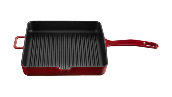 Сковорода-гриль квадратная L'amour 30х30 см, чугун, красная VOEUX VOX-8683642549186