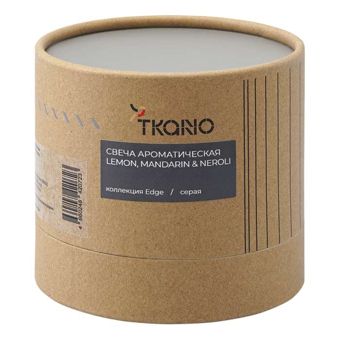 Свеча ароматическая с деревянным фитилём lemon, mandarin & neroli из коллекции edge, серый, 60 ч Tkano TK23-ARO0063