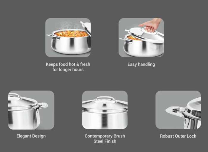 Термокастрюля Luxuria 3500, 3,5 л, Steel MILTON MC15735-ST