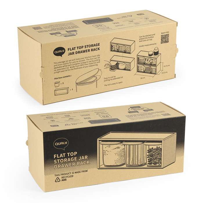 Набор для хранения, 4 пред. QUALY QL10371-CL-GY