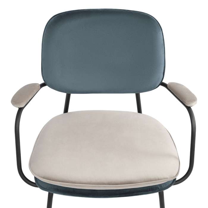 Стул с подлокотниками pea, велюр, сине-зеленый/бежевый Bergenson Bjorn BB0000619
