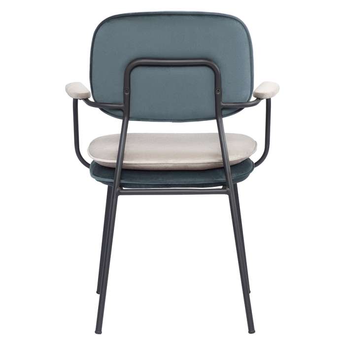 Стул с подлокотниками pea, велюр, сине-зеленый/бежевый Bergenson Bjorn BB0000619