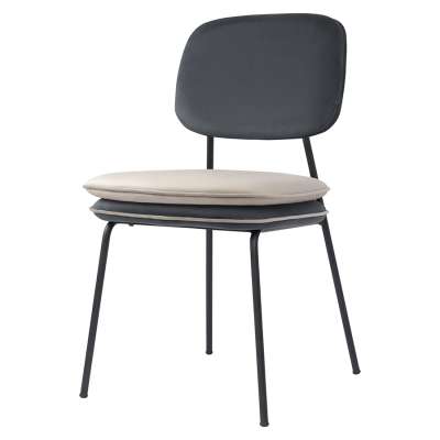 Стул с контрастным кантом pea, велюр, темно-серый/бежевый Bergenson Bjorn BB0000690