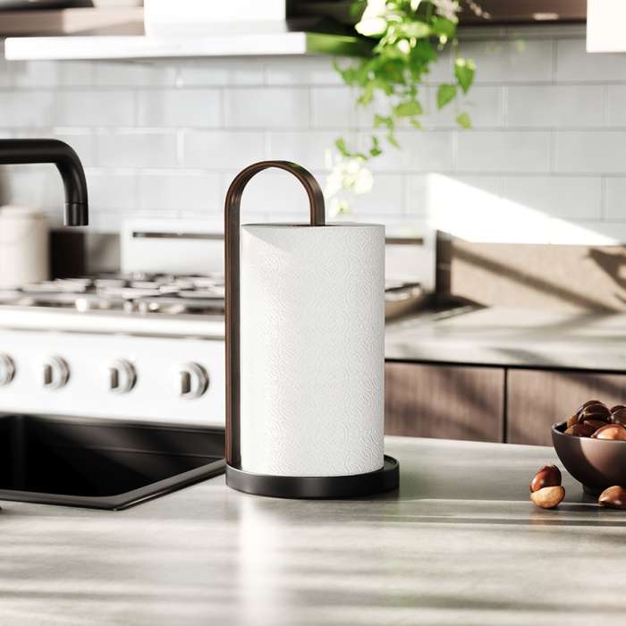 Держатель для бумажных полотенец bellwood, черный/орех UMBRA 1022358-048