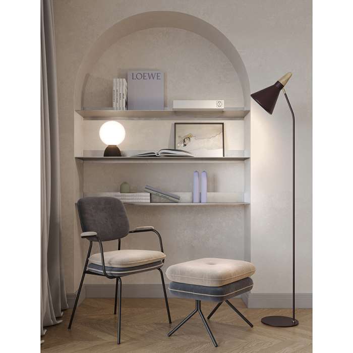 Пуф pea, велюр, бежевый/темно-серый Bergenson Bjorn BB0000152