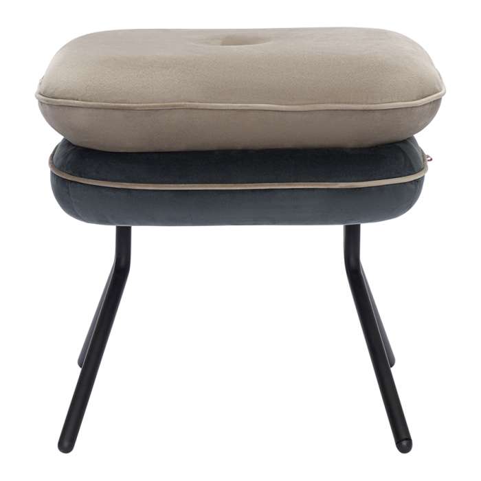 Пуф pea, велюр, бежевый/темно-серый Bergenson Bjorn BB0000152