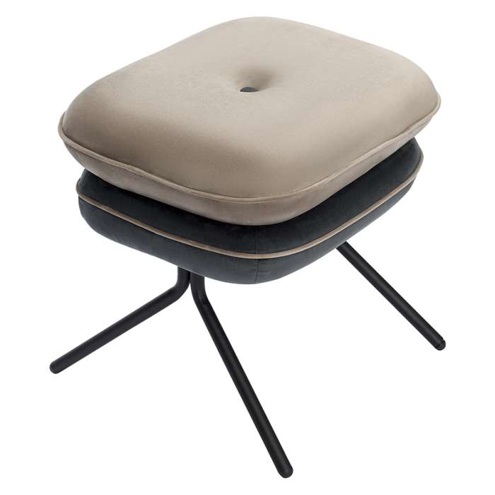 Пуф pea, велюр, бежевый/темно-серый Bergenson Bjorn BB0000152