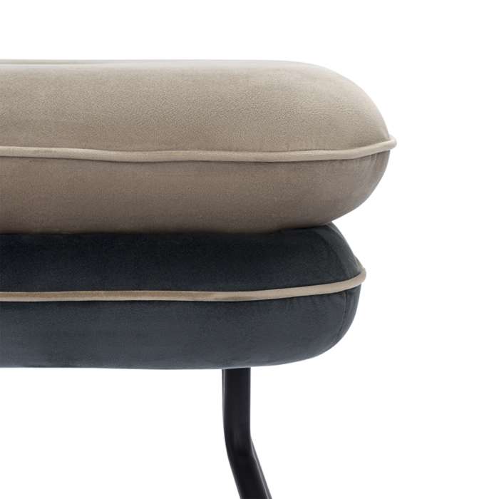 Пуф pea, велюр, бежевый/темно-серый Bergenson Bjorn BB0000152