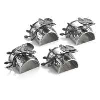 Набор колец для салфеток Michael Aram Черная орхидея 8,5 см, 4 шт, серебристый