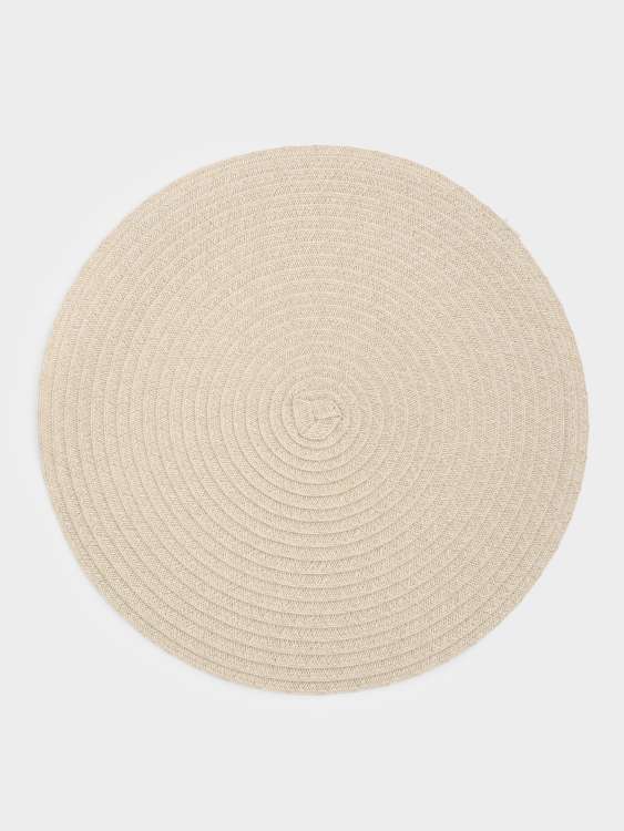 Салфетка под приборы, 38 см, полипропилен, круглая, молочно-бежевая, Matera ANNA LAFARG ANLAF-MAPP-24010-B