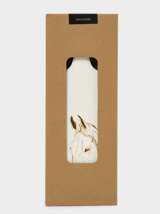 Подставка под горячее, 12х33 см, керамика/пробка, с ручкой, белая, Лошадь, Horse ANNA LAFARG ANLAF-YX-HR-5